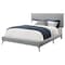 Monarch Specialties Bed, Queen Size, Platform, Bedroom, Frame, Upholstered, Linen Look, Metal Legs, Grey, Chrome I 5950Q - alternate 1